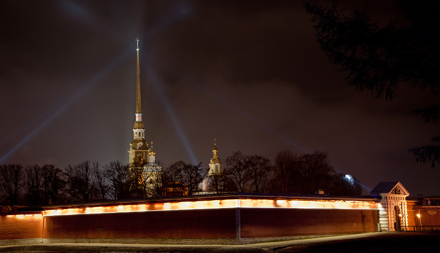 Ночной собор в Кронштадте ночная подсветка